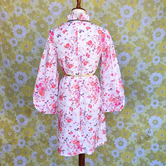 SOLD True Vintage🌸60s Floral Babydoll Midi Dress - Picture 3 of 7